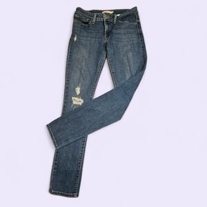 Levis Women's Distressed Blue Jeans Straight Leg Size 27